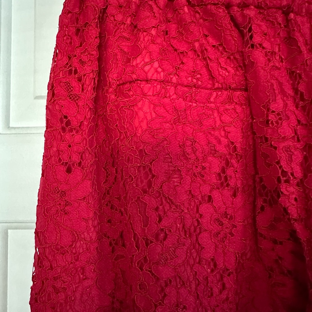 EUC J. Crew Red Lace Pants 8 - Picture 4 of 6